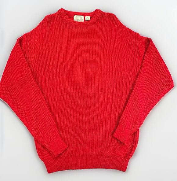 Saugatuck Dry Goods Co Other - Vintage Saugatuck Dry Goods Co Men’s Red Cable Knit Sweater Size M 100%